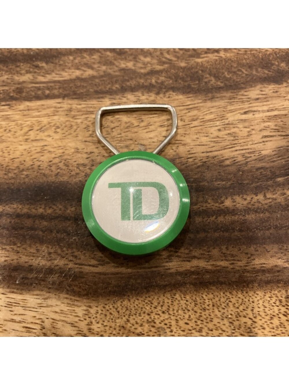 Vintage TD Bank Green Advertisement Keychain Ring Fob Collectible